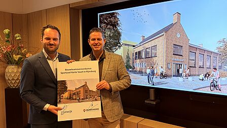 Wethouder Sonny Spek heeft met Ouwehand Plus een bouwverordening getekend voor de vernieuwing van sportzaal Korte Vaart in Rijnsburg.